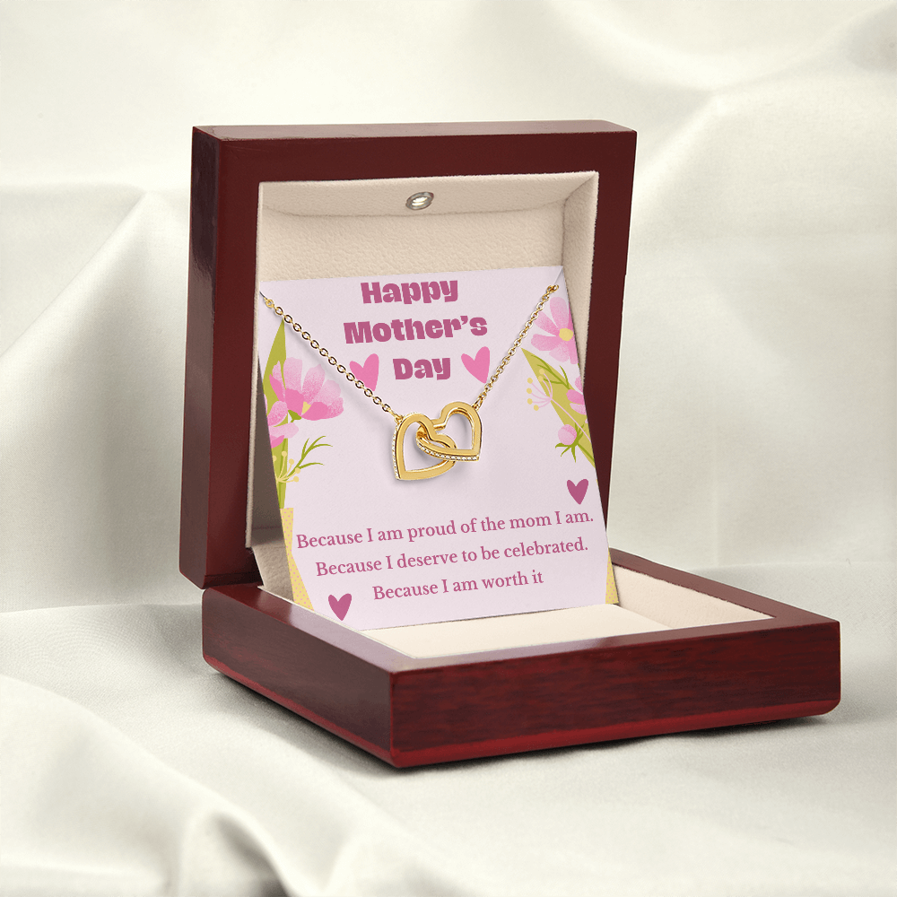 To Myself - Happy Mother's Day - Interlocking Hearts Necklace