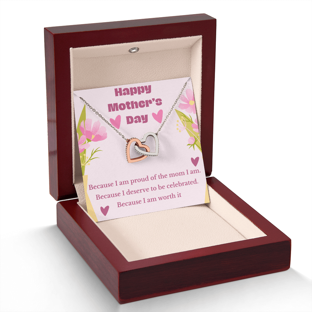 To Myself - Happy Mother's Day - Interlocking Hearts Necklace