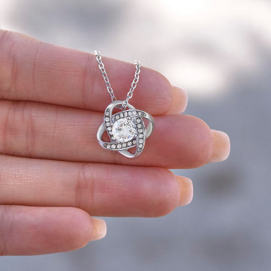 To Daughter, Love Dad - You Make Me Proud - Love Knot Necklace