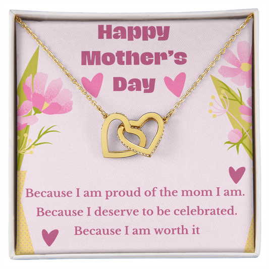 To Myself - Happy Mother's Day - Interlocking Hearts Necklace