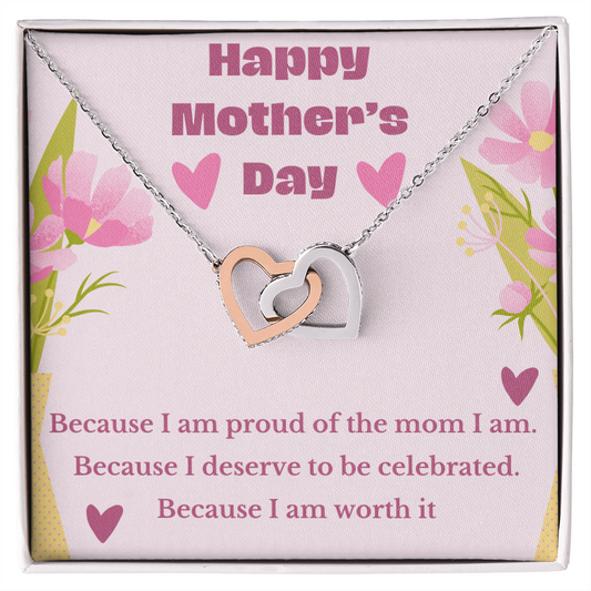 To Myself - Happy Mother's Day - Interlocking Hearts Necklace