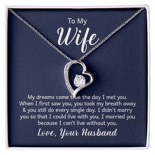 To My Wife - Dreams Came True - Forever Love Necklace